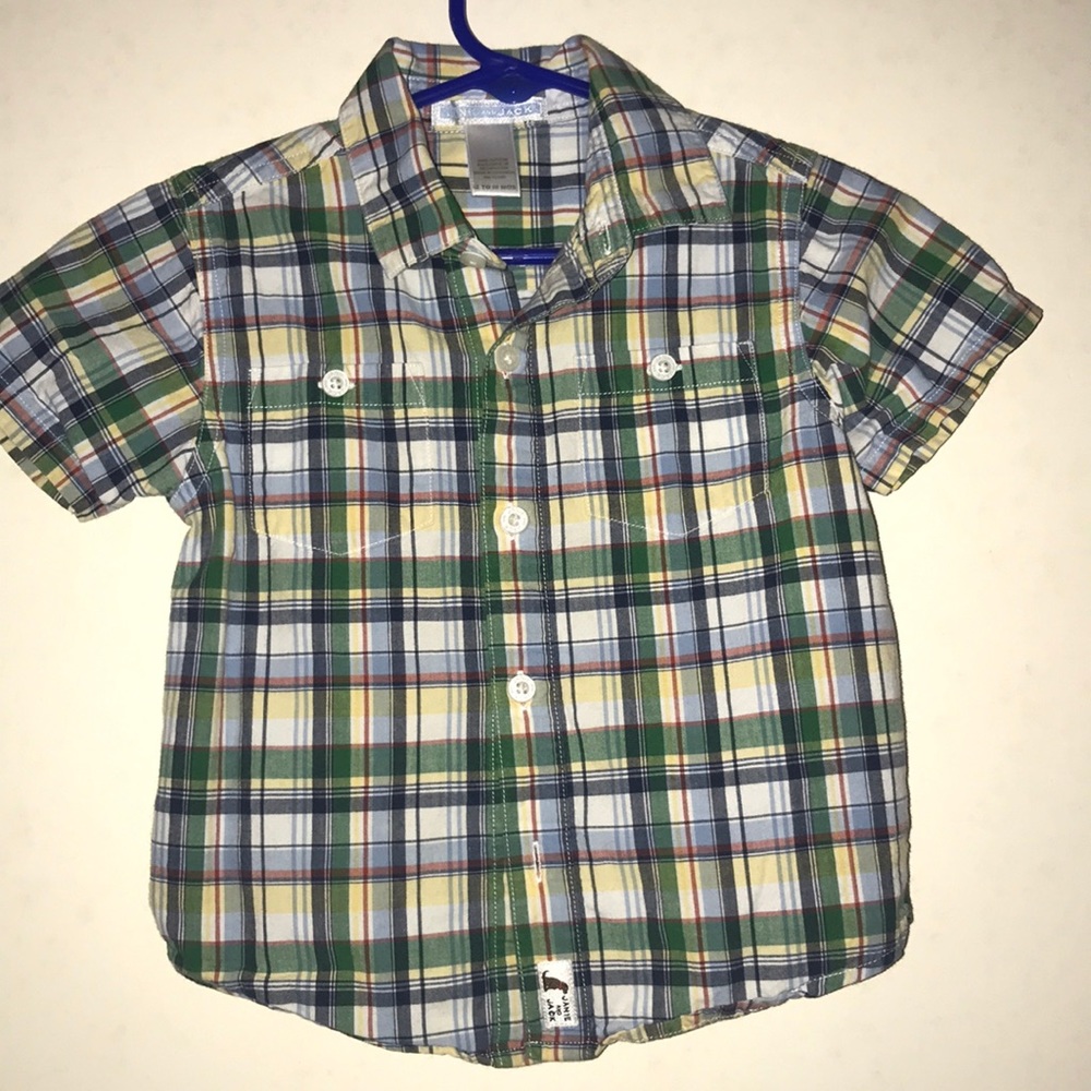 Janie and Jack short sleeve plaid button down